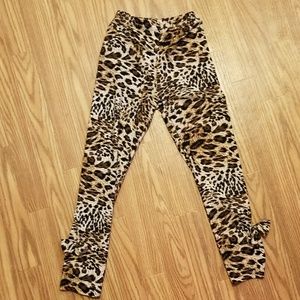 Leopard Cheetah Print Leggings with Bows
